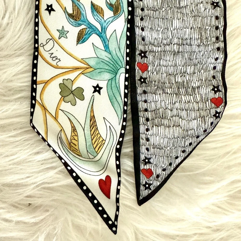 DIOR J’Adior L’Amoureux Lovers Silk Mitzah Twilly Scarf - NEW in Box & Shopper